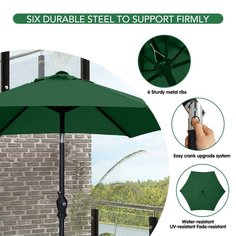 Ainfox 7.5ft Patio Umbrella Push Button Tilt Outdoor Market Umbrella Without Base