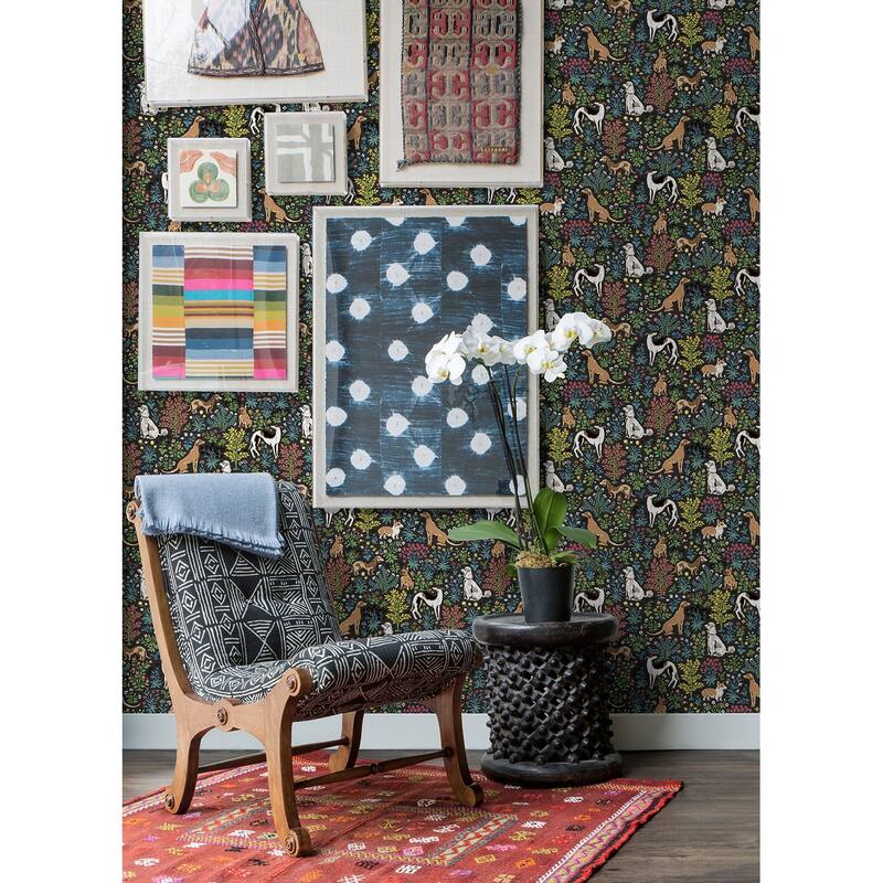 Printfresh Must Love Dogs Charcoal Peel and Stick Wallpaper