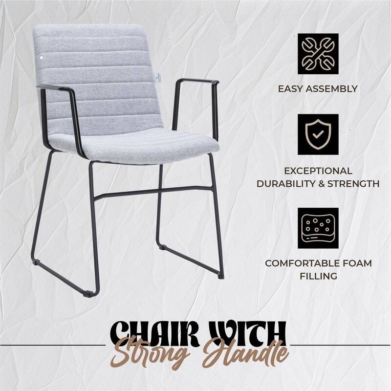 Zylar Ergonomic Guest Chair with Leather, Stainless Steel Base, High-Density Foam, Modern Design for Office or Waiting Room