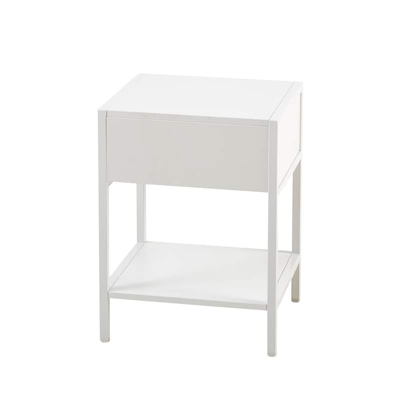 Modern Natural Rattan Wooden Nightstand/End Table/Side Table with Drawer(Set of 2)