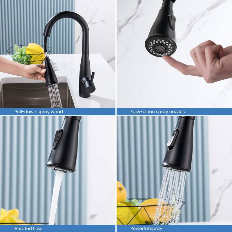 Bari Single Handle Pull Down Kitchen & Bar Sink Faucet