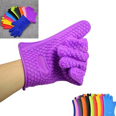Silicone Heat-Resistant BBQ Gloves & Oven Mitts