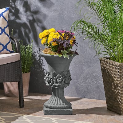 Calliope Antique Botanical Lightweight Concrete Chalice Garden Urn Planter by Christopher Knight Home