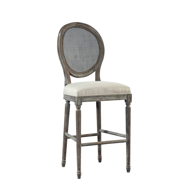 Chapelle Traditional Rattan Portrait Back Bar Stool - 30-inch Seat