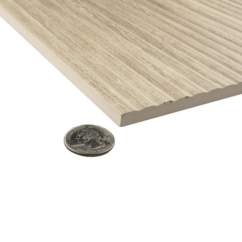 Merola Tile Larchwood Alder 15-3/4" x 47-1/4" Fluted Ceramic Wall Tile