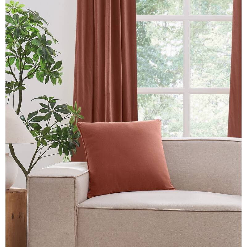 Brooklyn Loom Matte Cotton Velvet Decorative Pillow