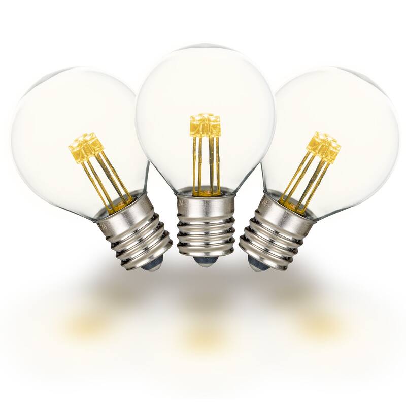 25 Pack G30 LED Outdoor String Light Patio Globe Replacement Bulbs, Warm White - Clear