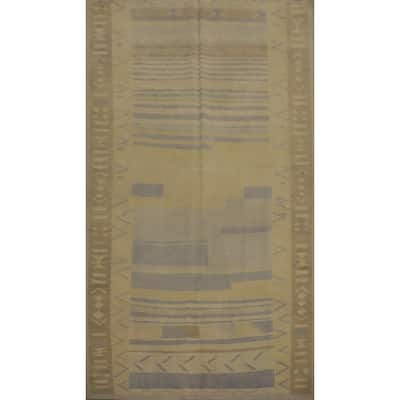 Hand Woven Oriental 100% Wool Carpet Southwestern Tribal Yellow & Gold Kilim Area Rug - 8' 0'' X 4' 10''