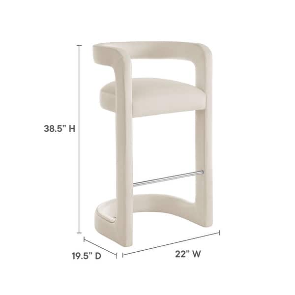 dimension image slide 0 of 6, Winslow Performance Velvet Bar Stool