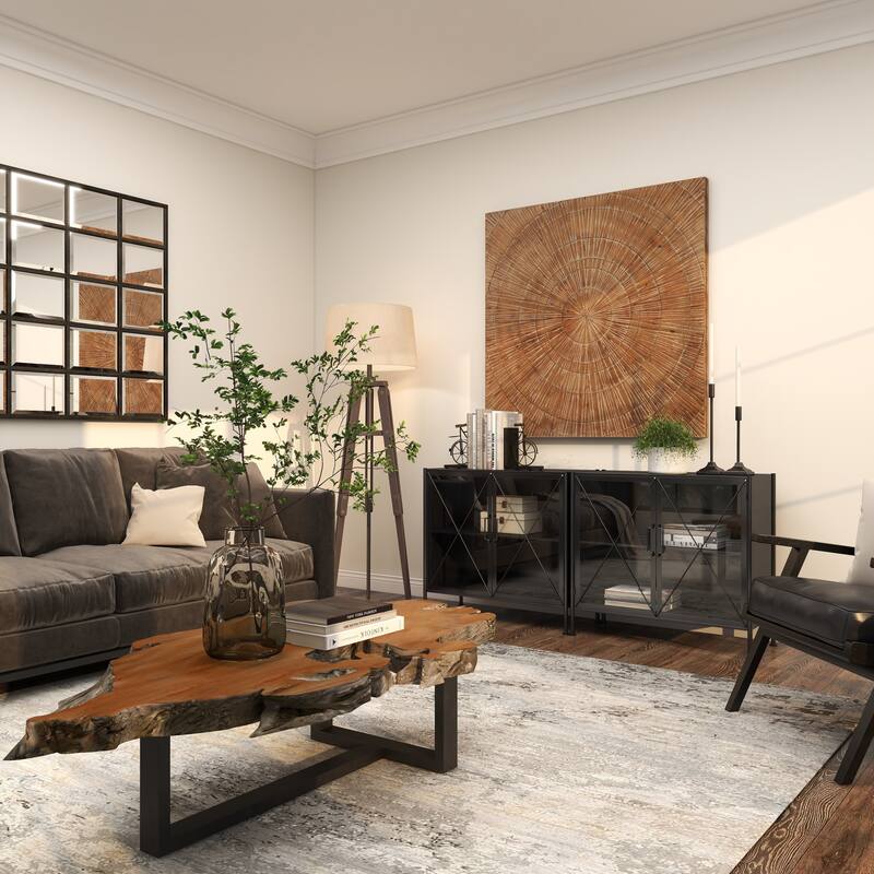 Wood Starburst Handmade Carved Radial Home Wall Decor - Brown - Roche River Decor