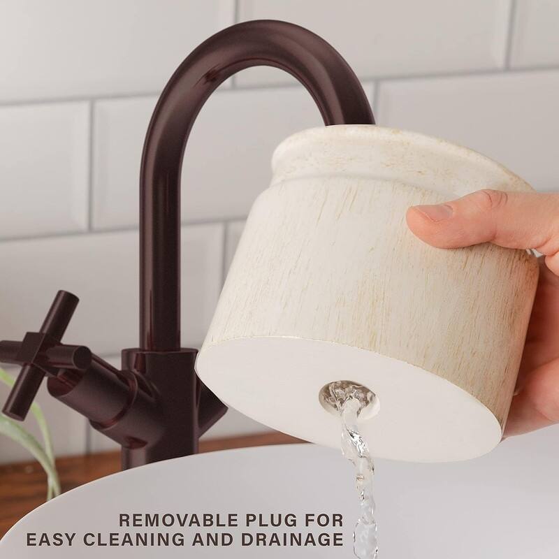 Farmhouse Bathroom Accessories Set Complete - Stainless Steel/White
