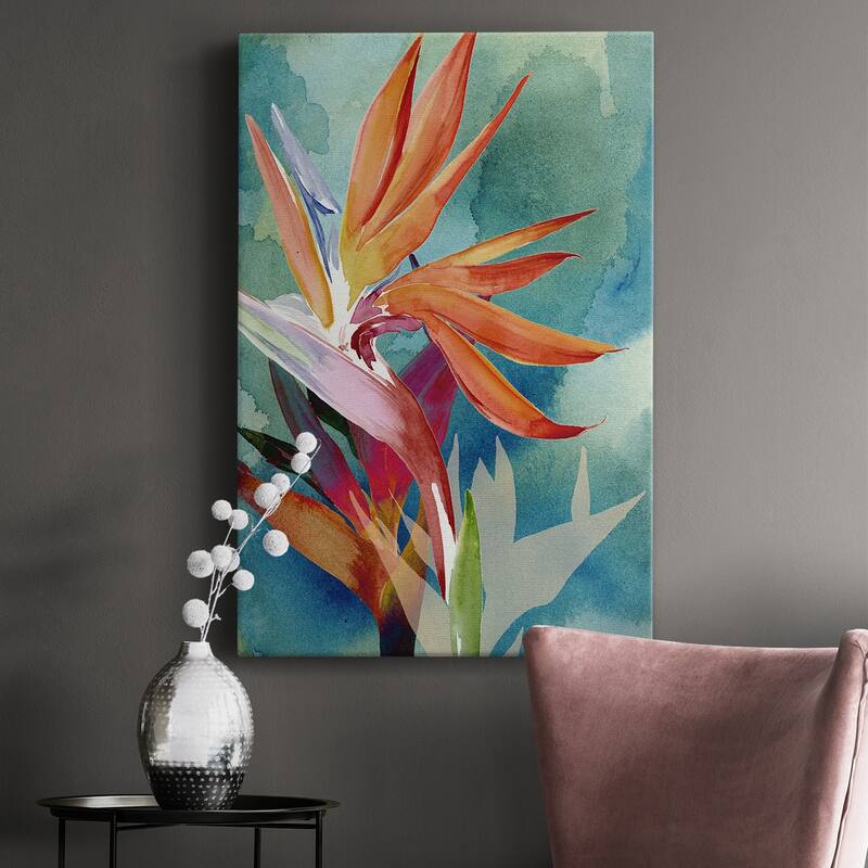 Vivid Birds of Paradise II Premium Gallery Wrapped Canvas - Ready to Hang