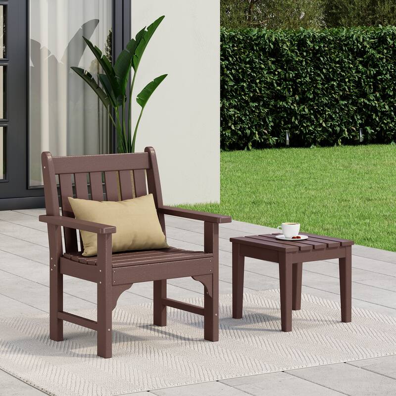 Laguna Outdoor Patio Garden Arm Chair Set with Side Table