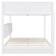 preview thumbnail 11 of 26, Solid Wood Bunk Bed with Bookcase and USB Ports, Queen Over Queen Bunk Bedframe with Storage Shelves and Ladder