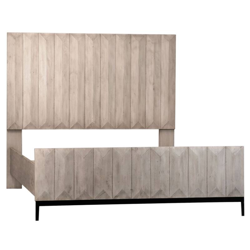 Emilia Pine Modern Panel Bed