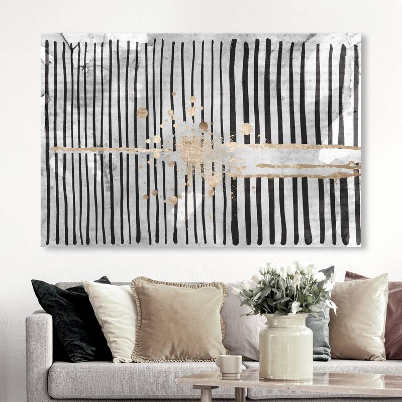 Wynwood Studio Canvas Abstract Love Forcefield Night Black and Modern & Contemporary Wall Art Canvas Print - 30 x 45