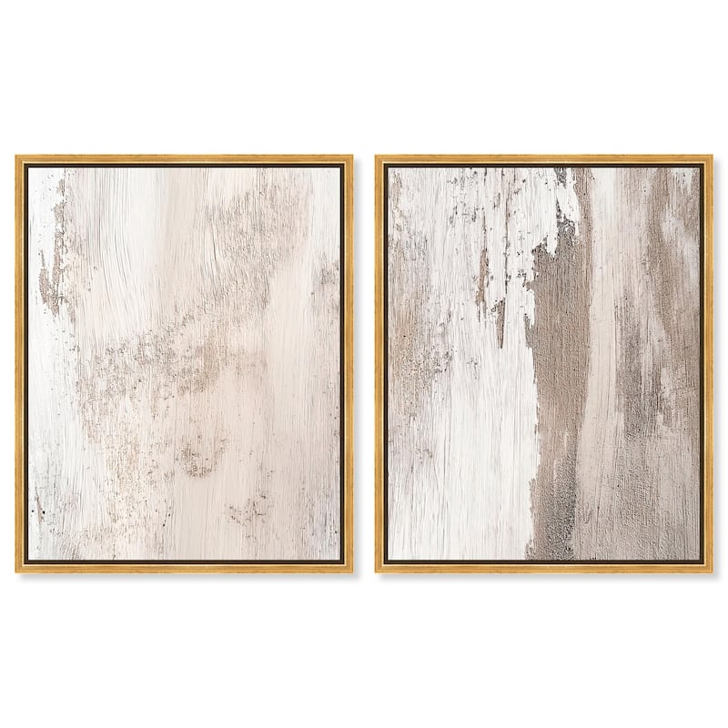 Striated Texture III Canvas Set of 2 by Art Remedy - 30" x 36" - Gold