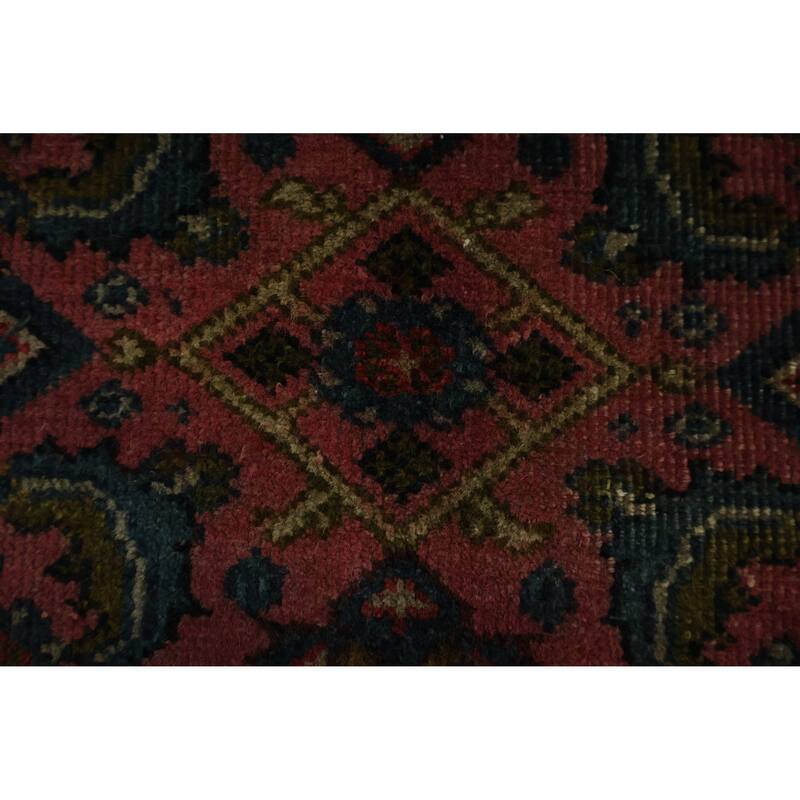 Hand Knotted Oriental 100% Wool Carpet Traditional Floral Pink Mahal Area Rug - 10' 11'' X 8' 9''