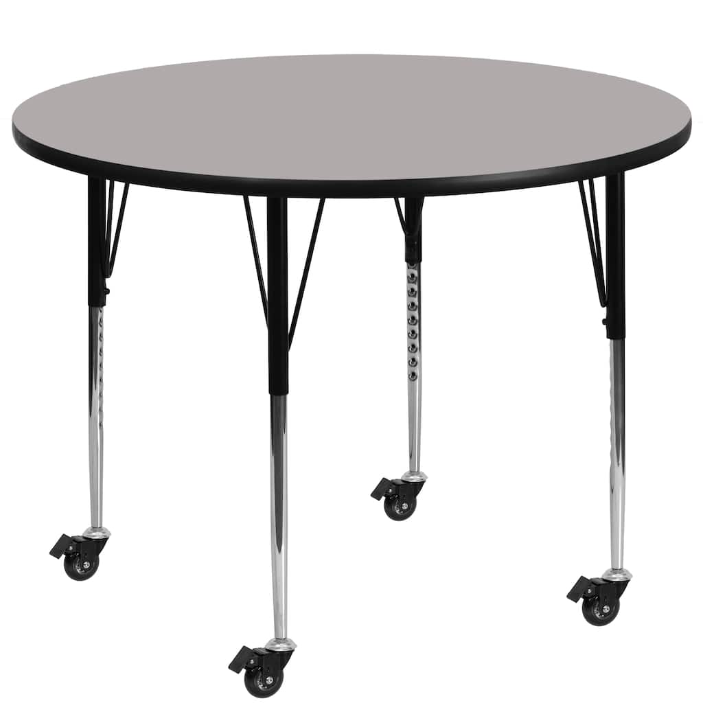 Mobile 42" RD HP Laminate Activity Table - Standard Height Adjustable Legs