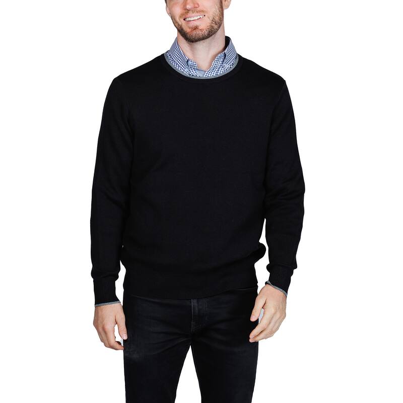 Tailorbyrd Men's Fine Knit Crewneck Sweater