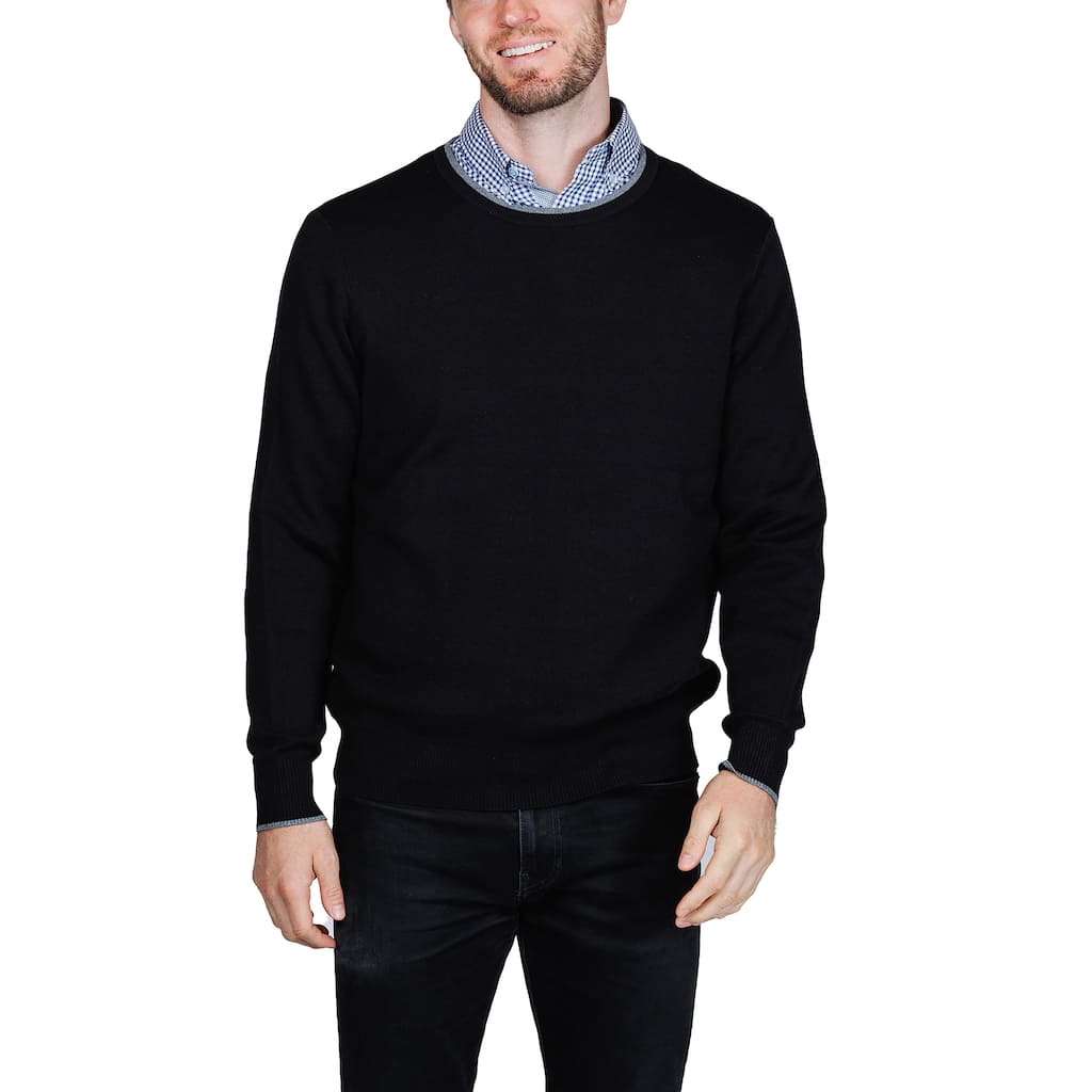 Tailorbyrd Men's Fine Knit Crewneck Sweater