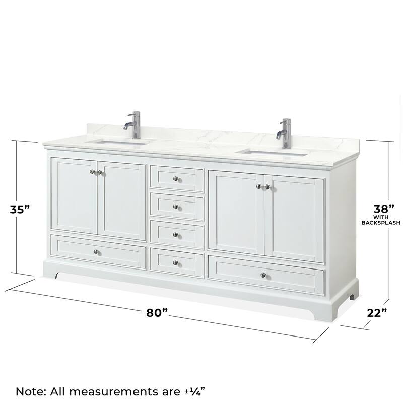 Wyndham Collection WCS202080D-QTZ-UNSMED Deborah 80" Free Standing