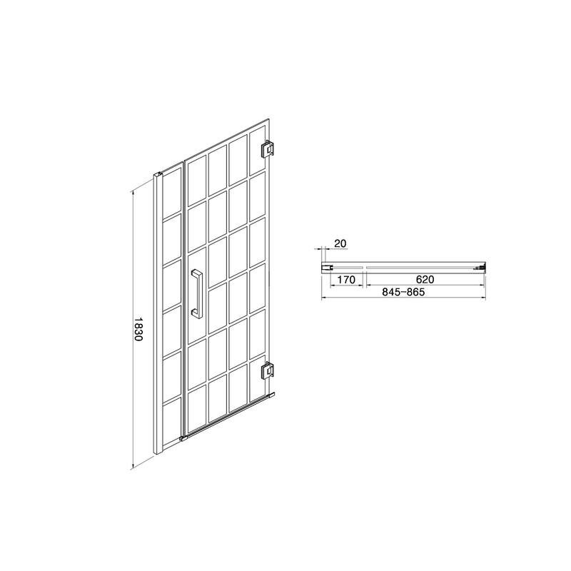 Pivot Framed Shower Door with Tempered Glass in Matte Black