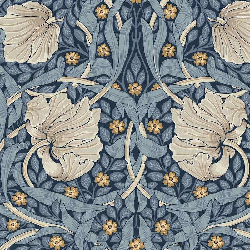 William Morris Pimpernel Blue Wallpaper