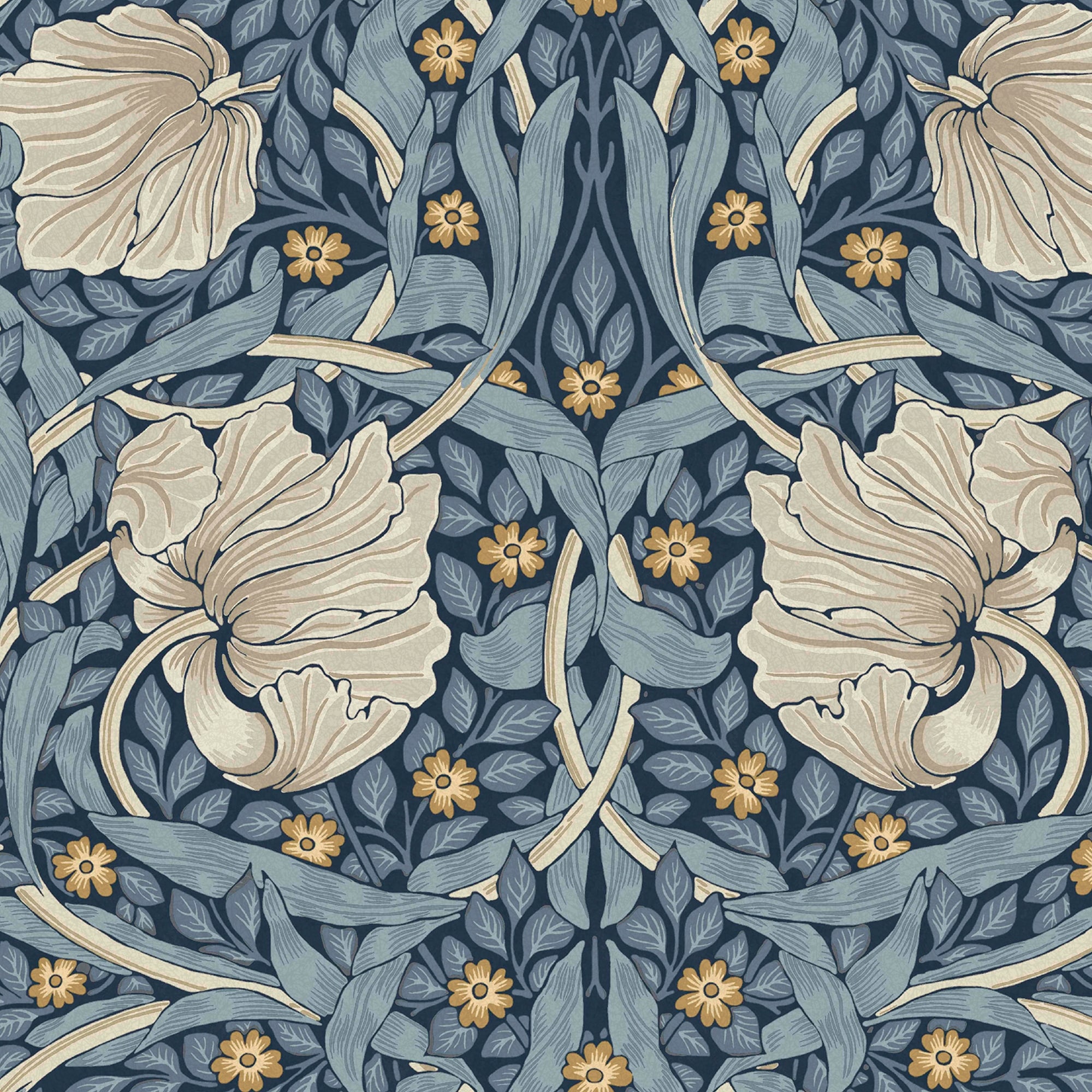 William Morris Pimpernel Blue Wallpaper