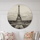 preview thumbnail 1 of 8, Designart 'Vintage View of Paris France' Oversized French Country Wall CLock
