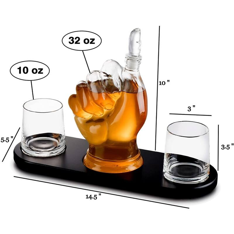 Finger Decanter w 2 Cups - Set of 2
