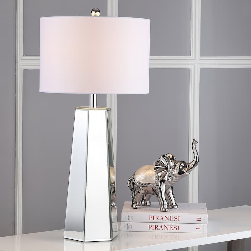 SAFAVIEH Lighting Sasha 32-inch Clear/ Off-White Table Lamp (Set of 2) - 15"x15"x31.5" - 15Wx15Dx32H