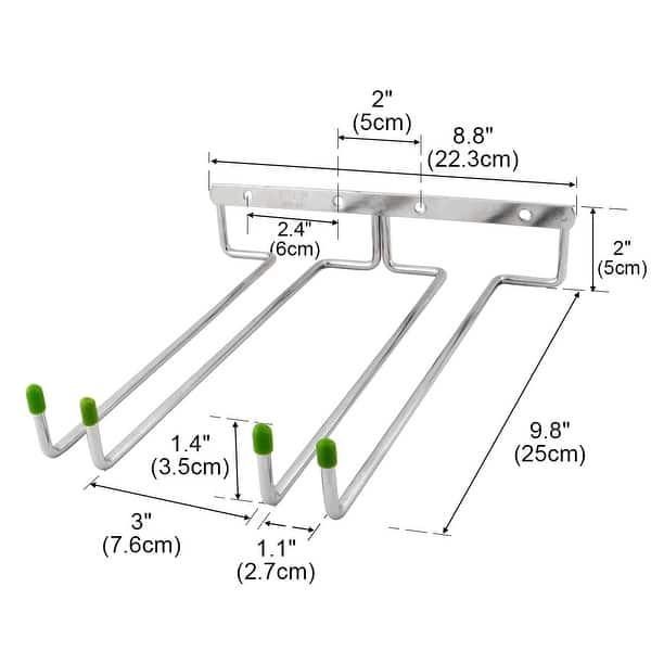 Shop 304 Stainless Steel 2 Rows Wall Mounted Hanging Stemware Wine
