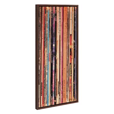 Kate and Laurel Sylvie Record Sleeves Framed Canvas by Robert Cadloff