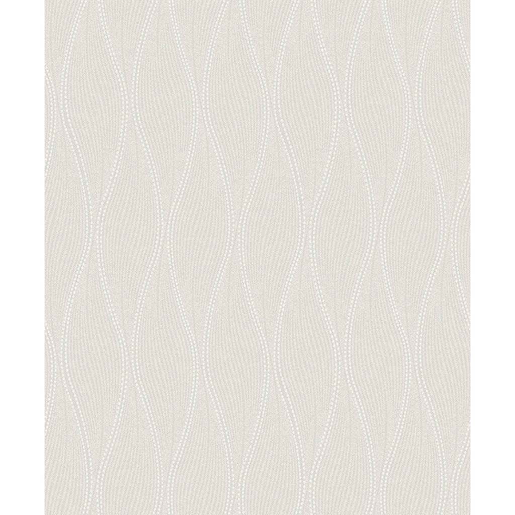 A-Street Prints Tetsu Silver Ogee Wave Wallpaper