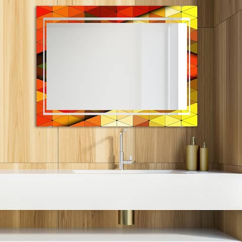Designart 'Triangular Colourfields 41' Glam Mirror - Modern Vanity Printed Mirror