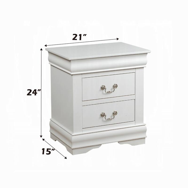Solid Pine Nightstand with 2 Drawers