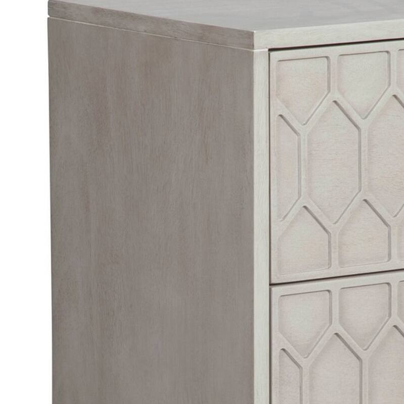 Light Gray 2 Drawer 20 in. W Nightstand with Sturdy Hardware and Ample Storage