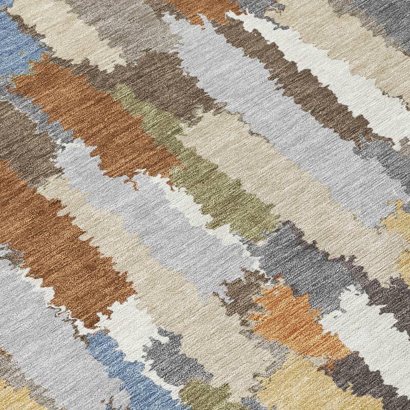 Machine Washable Indoor/ Outdoor Contemporary Stacks Chantille Rug