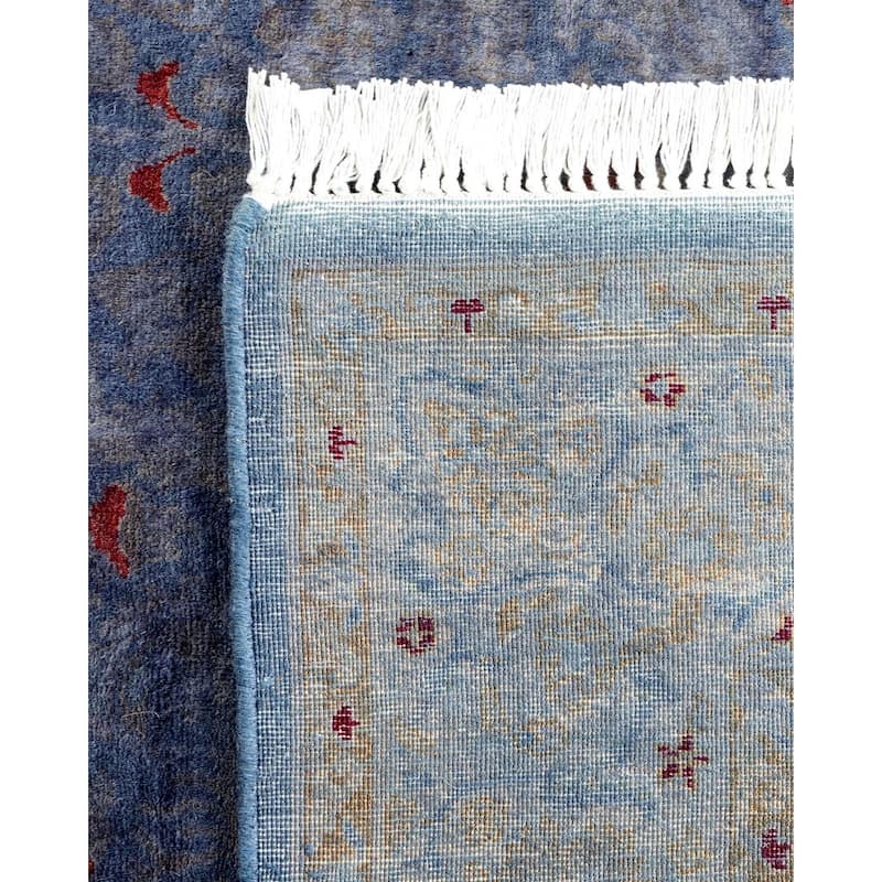 Overton Hand Knotted Wool Vintage Inspired Modern Contemporary Overdyed Purple Area Rug - 4' 2" x 6' 5"