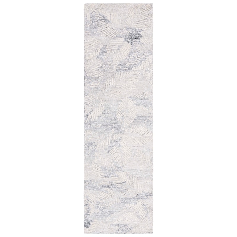SAFAVIEH Handmade Glamour Shag Contemporary Rug - 2'3" x 8' Runner - Grey/Ivory