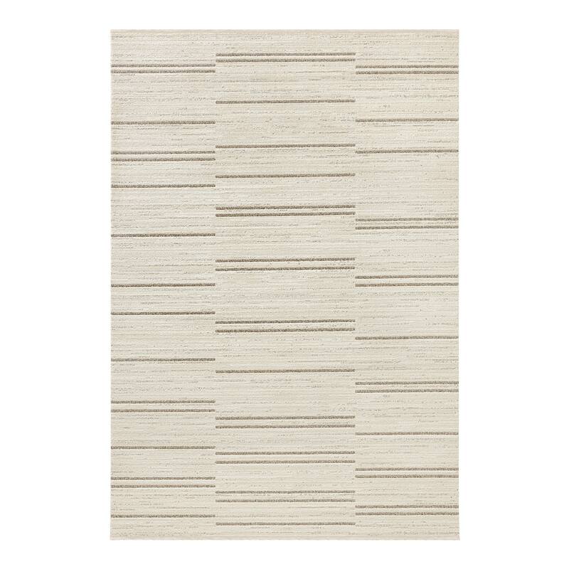 Terra by Obeetee Wilds Broken Stripe Natural Rug - Natural/Criss Cross - 2' x 3'