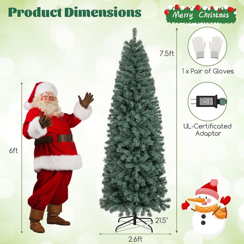 Gymax 6.5/7.5 FT Artificial Xmas Tree w/ 556/724 Branch Tips 200/250 - See Details