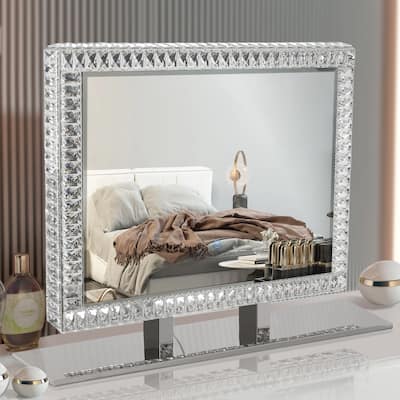 LED Crystal Mirror Light With Dimmable Lights for Living Room Kitchen Bedroom Dining Room