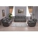 preview thumbnail 9 of 23, Betsy Furniture 3 Piece Bonded Leather Reclining Living Room Set, Sofa, Loveseat and Glider Chair Grey