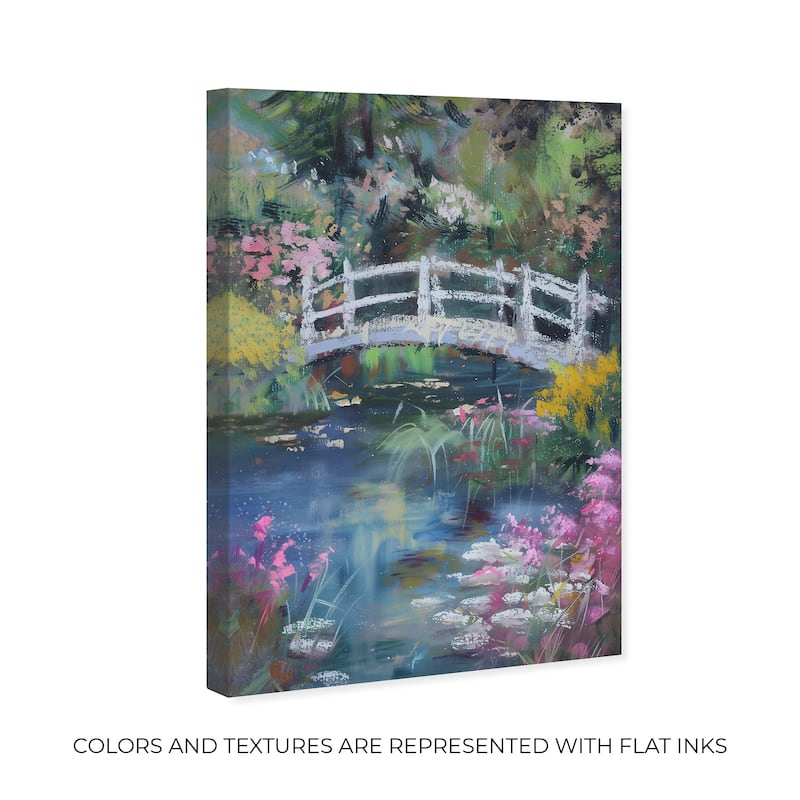 Art Remedy Hidden Garden Gallery Wrapped Impressionism 1 Piece Canvas Wall Art /Monet And Van Gogh Inspired Art