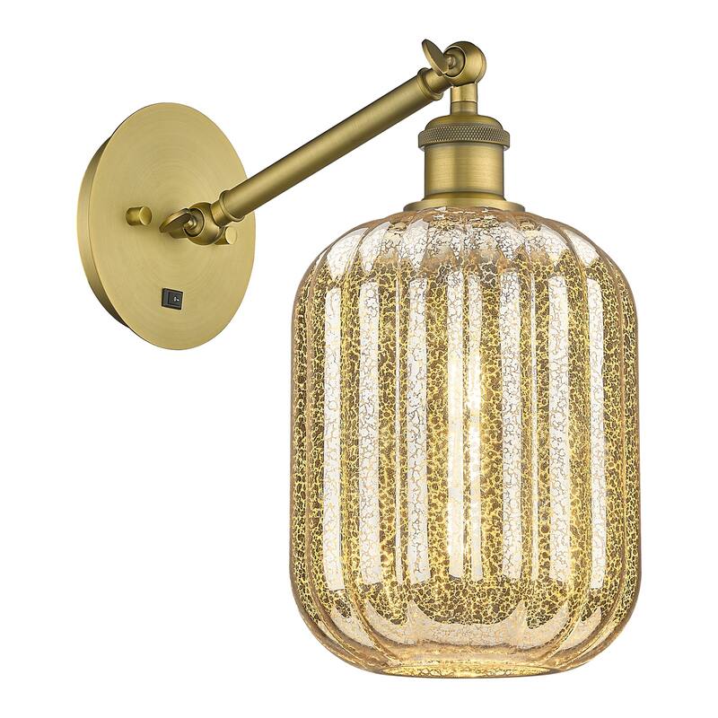 Innovations Lighting 317-1W-12-7 Preston Sconce Preston 12" Tall Wall - Brushed Brass / Mercury