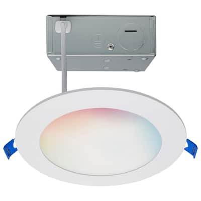 Starfish 11W LED Direct Wire Downlight 6-Inch Remote Driver RGBTW Round White