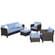 Ovios Resin Wicker 5-piece Outdoor High-back Sectional Set