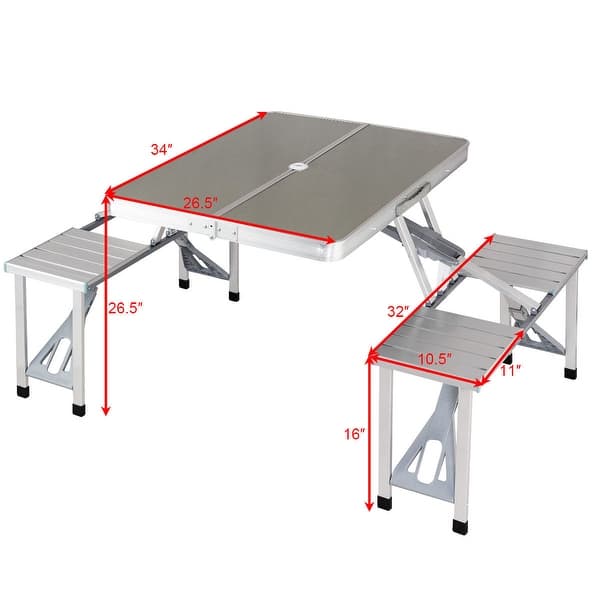 Shop Costway Aluminum Portable Folding Picnic Table Camping